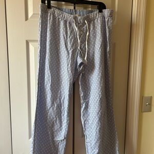 J. Crew Light Blue Polka Dot stripe Pajama Pants